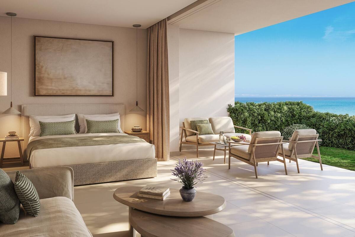 Double Room, Sea View, Ground Floor | 1 bedroom, premium bedding, minibar, in-room safe
