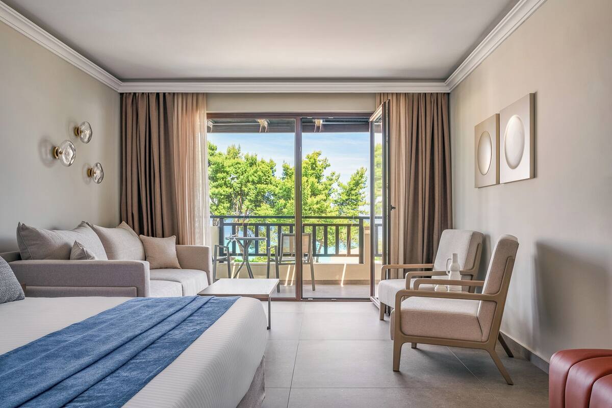 Elegance Suite Sea View | Brankas, Wi-Fi gratis, dan seprai linen