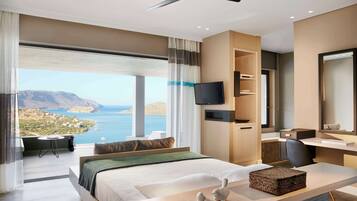 Sapphire Zen Suite, private pool | Luxe beddengoed, een kluis op de kamer, gratis wifi, beddengoed