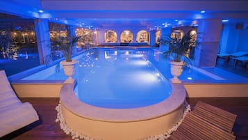 Indoor pool, pool umbrellas