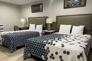 Room, 2 Queen Beds, Non Smoking | Iron/ironing board, free WiFi, bed sheets