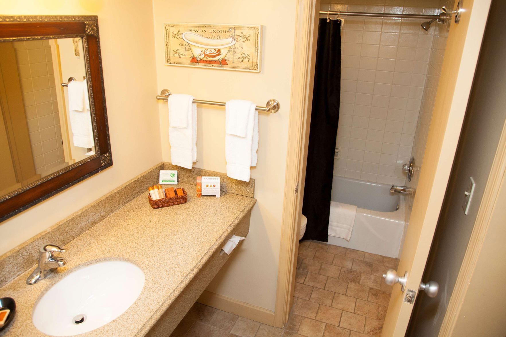 Bathroom | Free toiletries, hair dryer, towels, soap