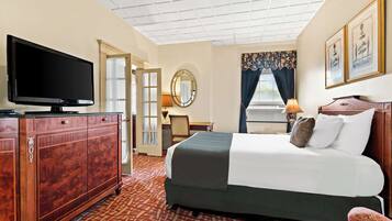 In-room safe, laptop workspace, iron/ironing board, cribs (free)