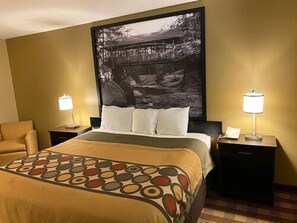 Premium bedding, pillowtop beds, desk, iron/ironing board