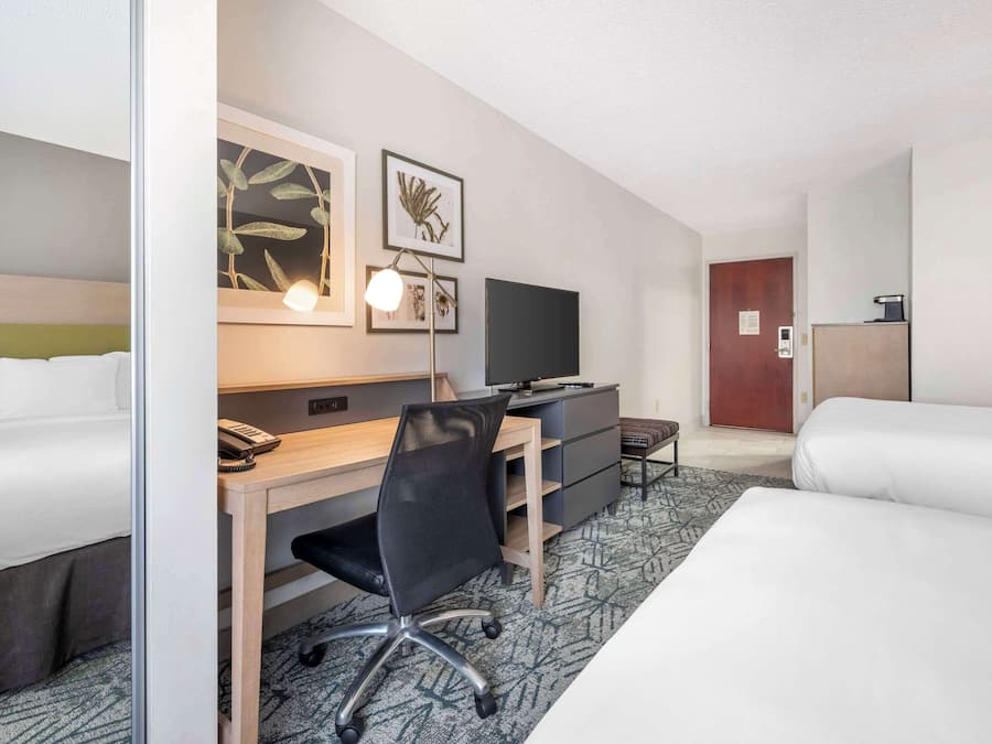 Kamer, 2 queensize bedden, niet-roken | Luxe beddengoed, een bureau, een laptopwerkplek