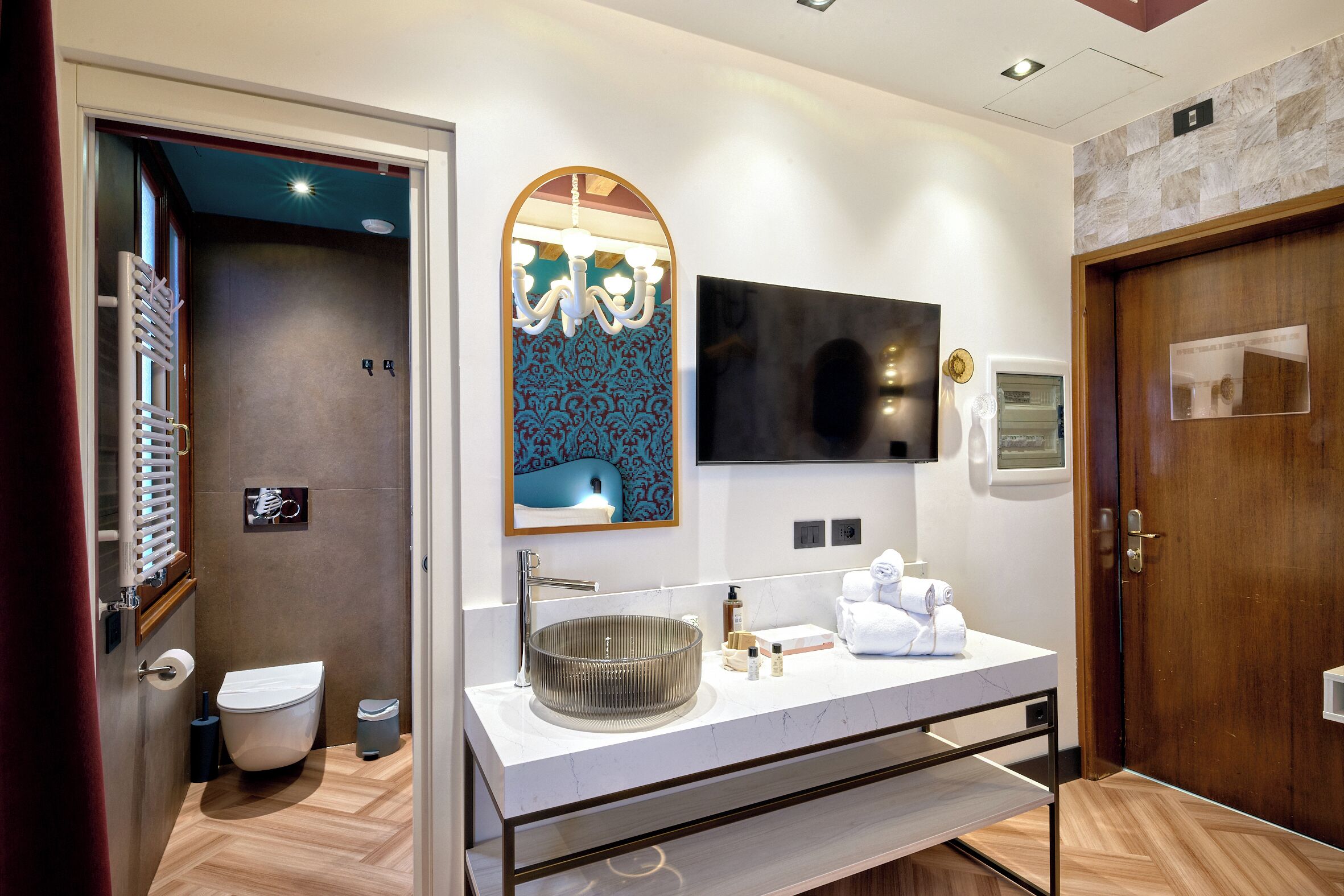 standard double room | bathroom | hair dryer, slippers, bidet, towels