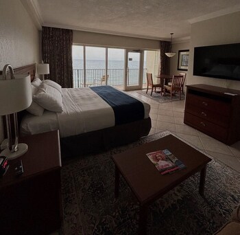 Junior Suite, Ocean View, Beachfront | In-room safe, desk, blackout drapes, iron/ironing board at The Sea Lord Hotel & Suites (Adults Only)