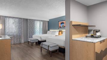 Premium bedding, down duvets, pillow-top beds, desk