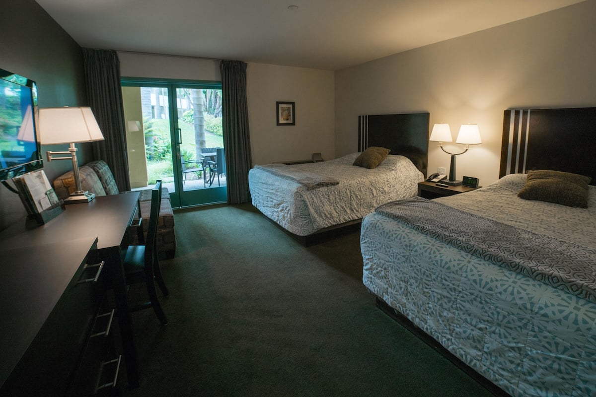 In-room safe, desk, laptop workspace, blackout curtains