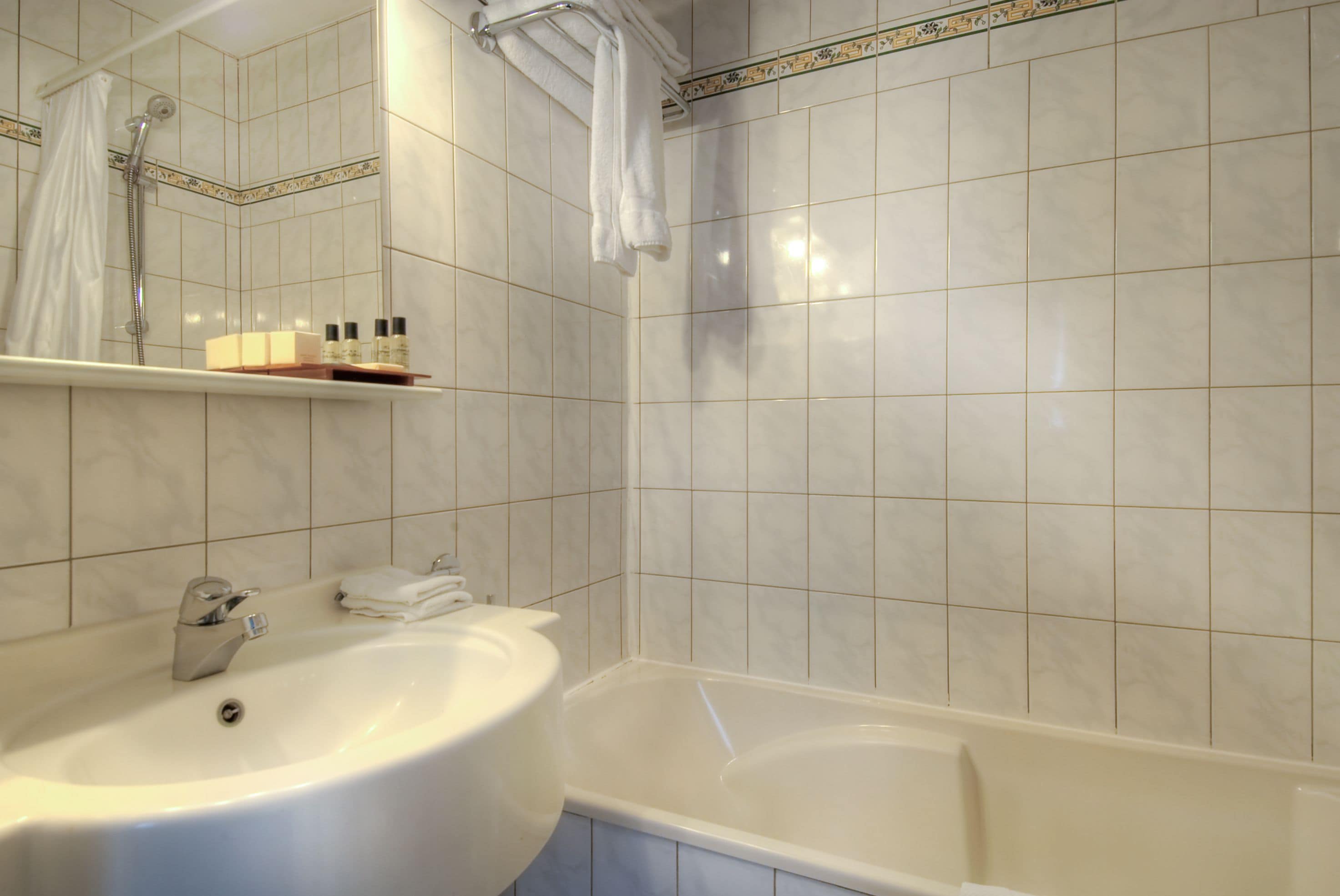 free toiletries, hair dryer, towels