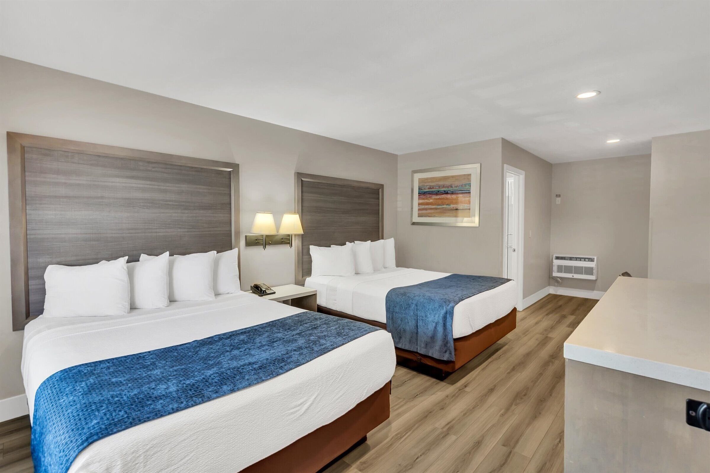 Room, 2 Queen Beds, Non Smoking | Desk, iron/ironing board, free WiFi, bed sheets