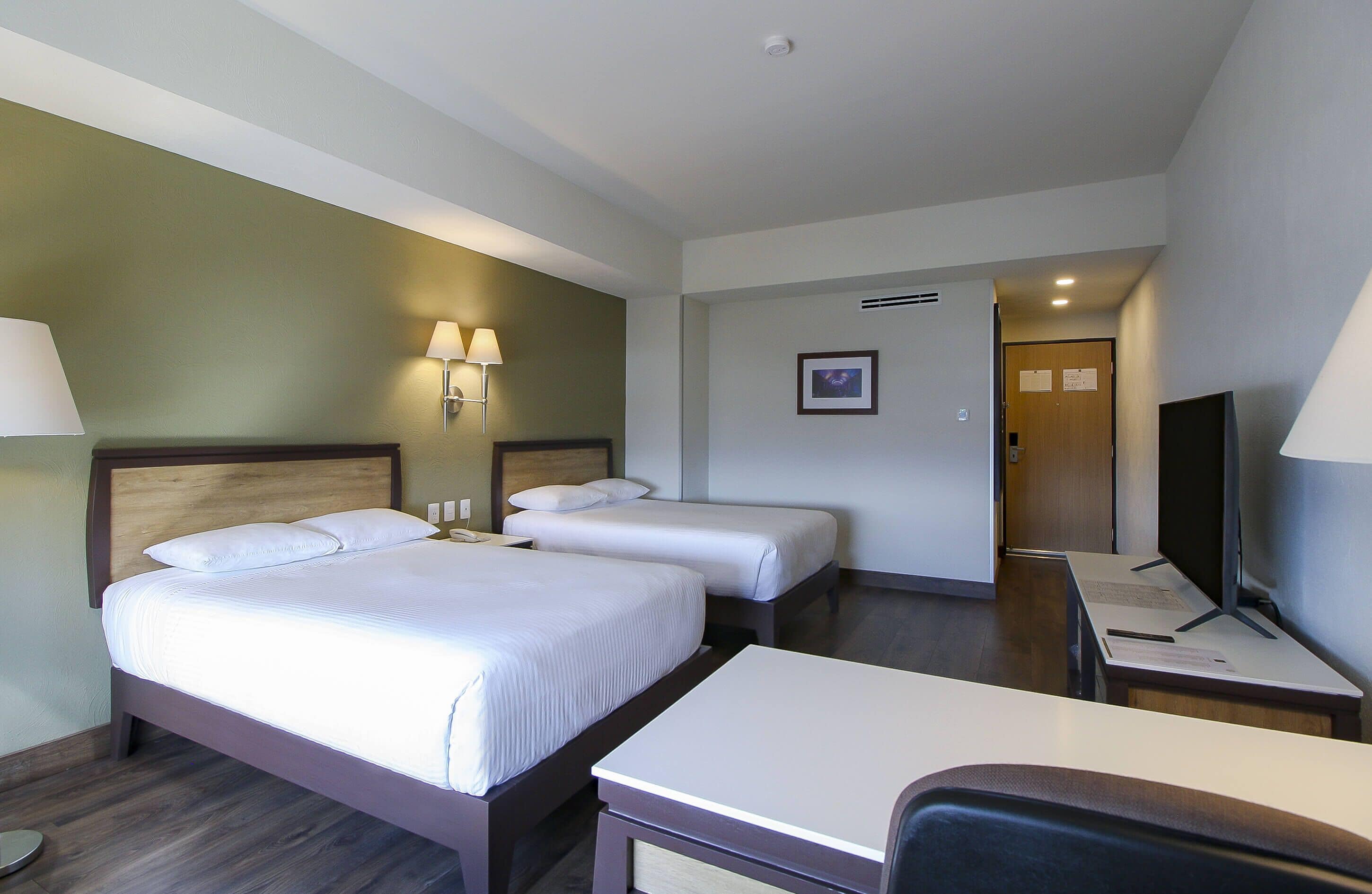 standard room two double beds | 1 bedroom, premium bedding, in-room safe, desk