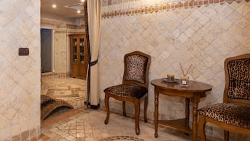 Sauna, hot tub, steam room, massages