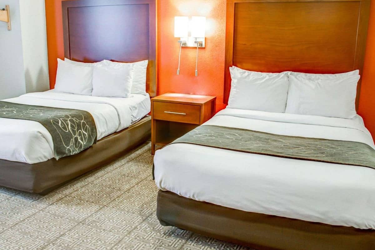 premium bedding, desk, blackout curtains, soundproofing