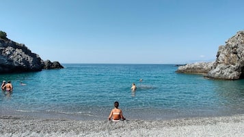 Beach nearby, free beach shuttle, beach umbrellas, snorkelling