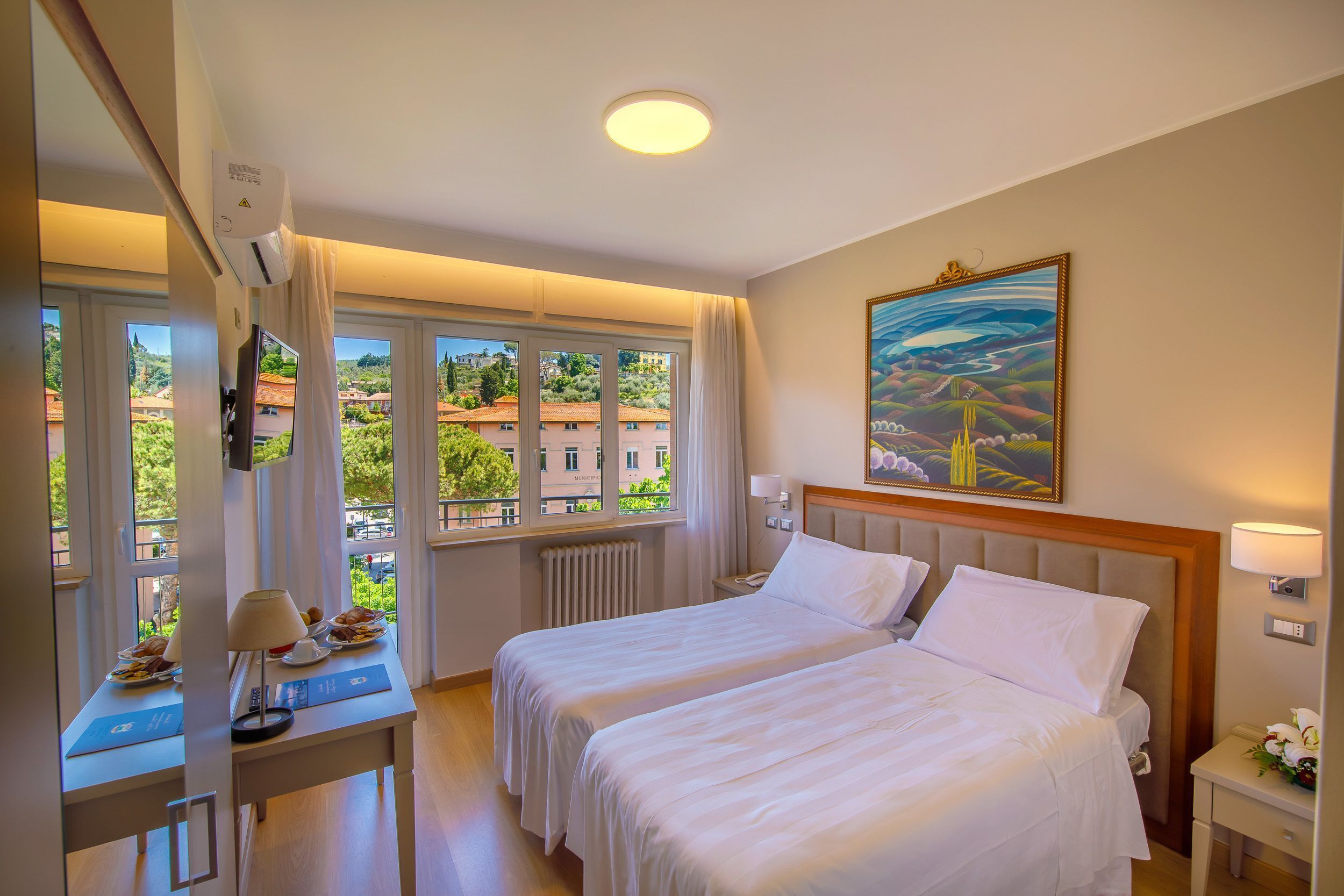 Down duvets, minibar, in-room safe, desk
