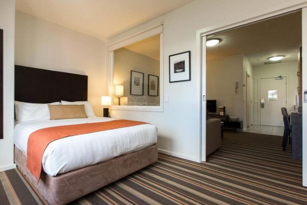 In-room safe, desk, laptop workspace, blackout curtains