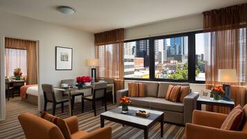 In-room safe, desk, laptop workspace, blackout drapes
