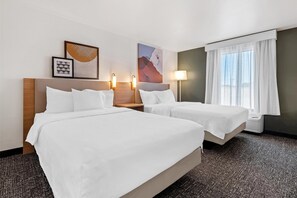 Room, 2 Queen Beds | In-room safe, desk, blackout drapes, iron/ironing board