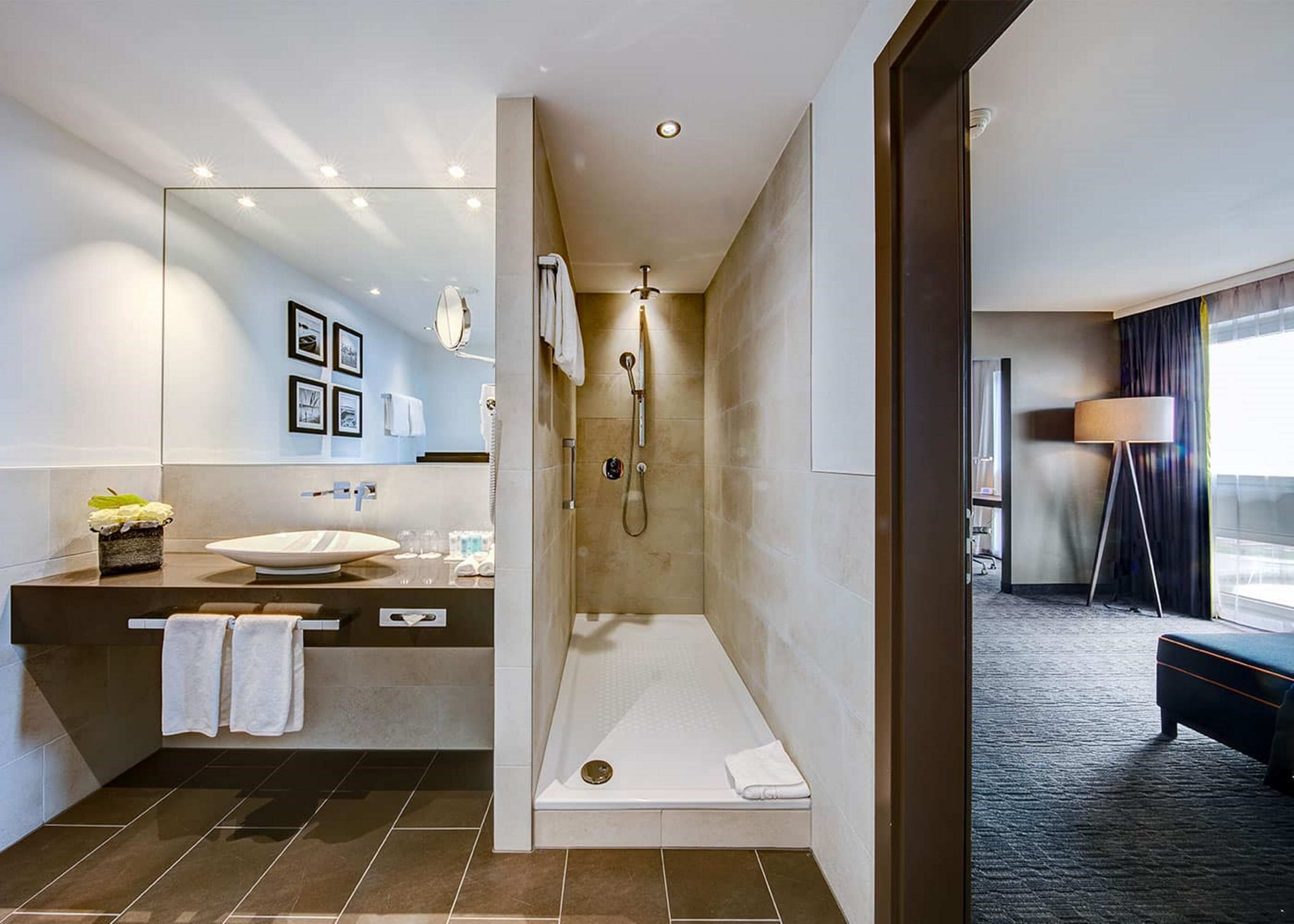 free toiletries, hair dryer, towels