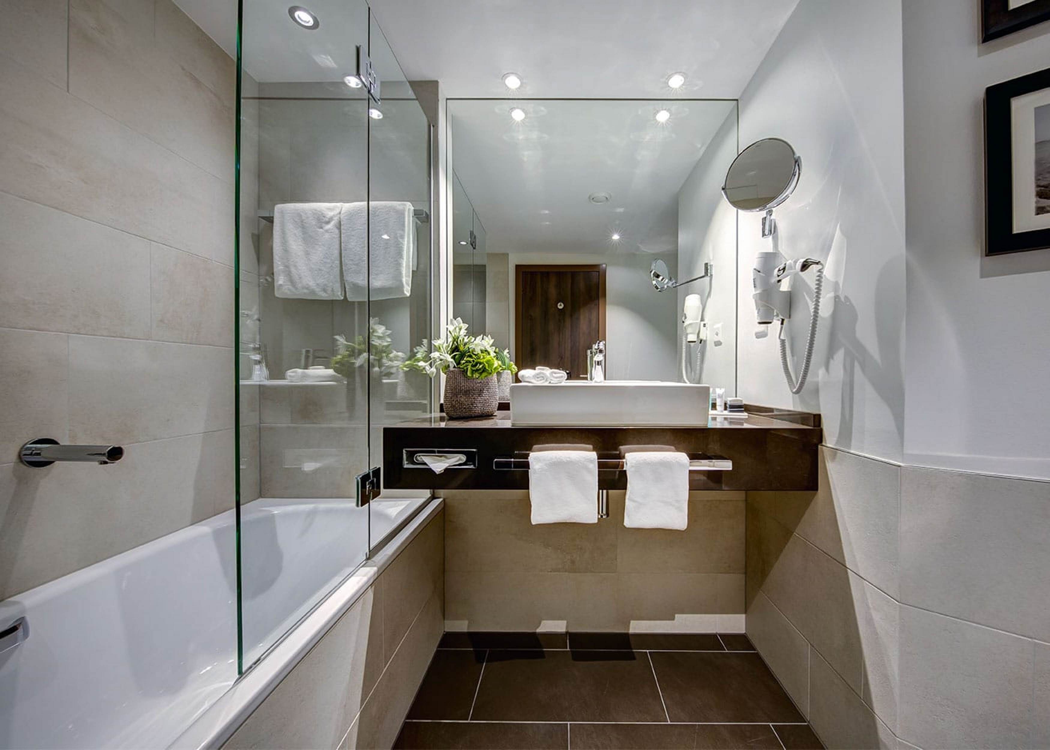 free toiletries, hair dryer, towels