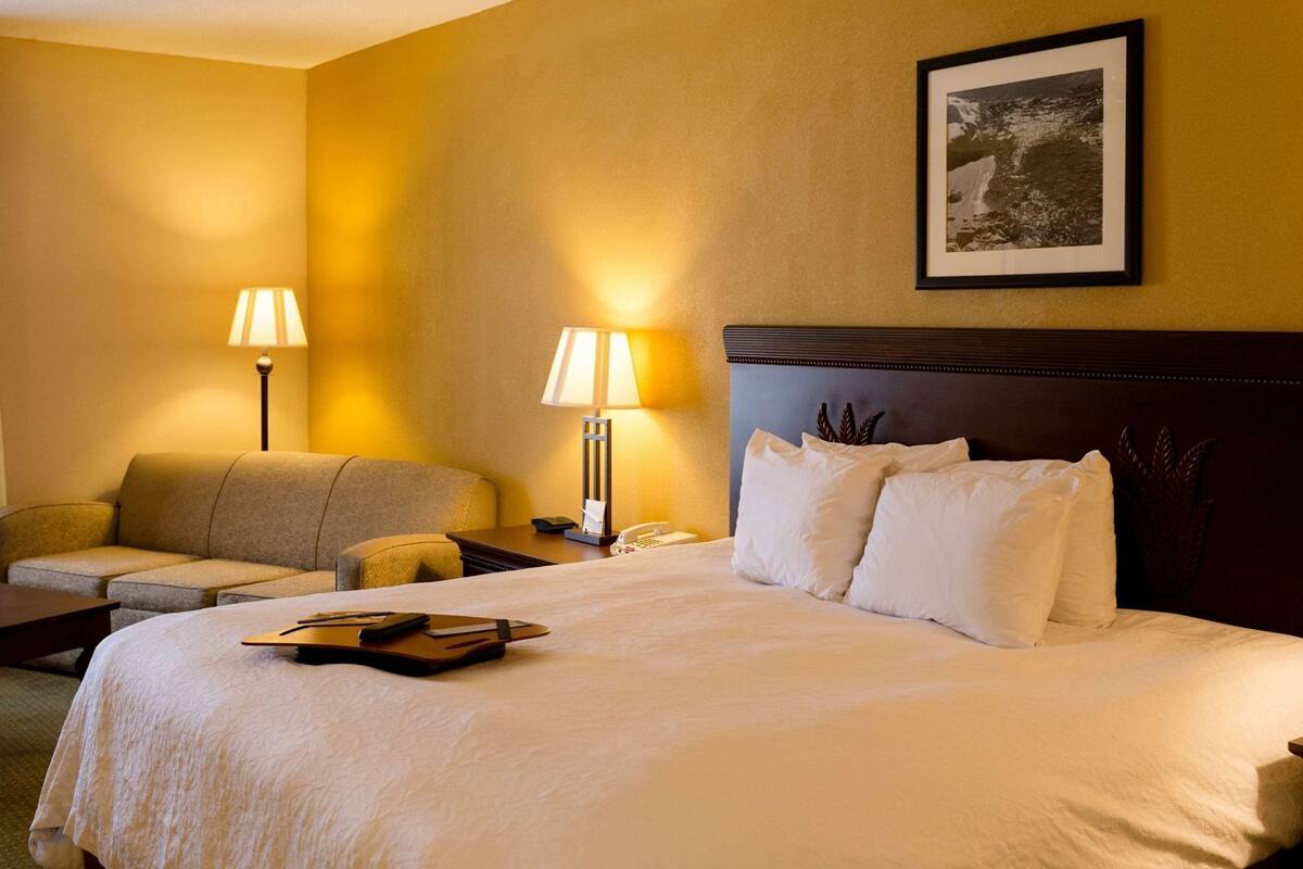 In-room safe, desk, laptop workspace, blackout curtains