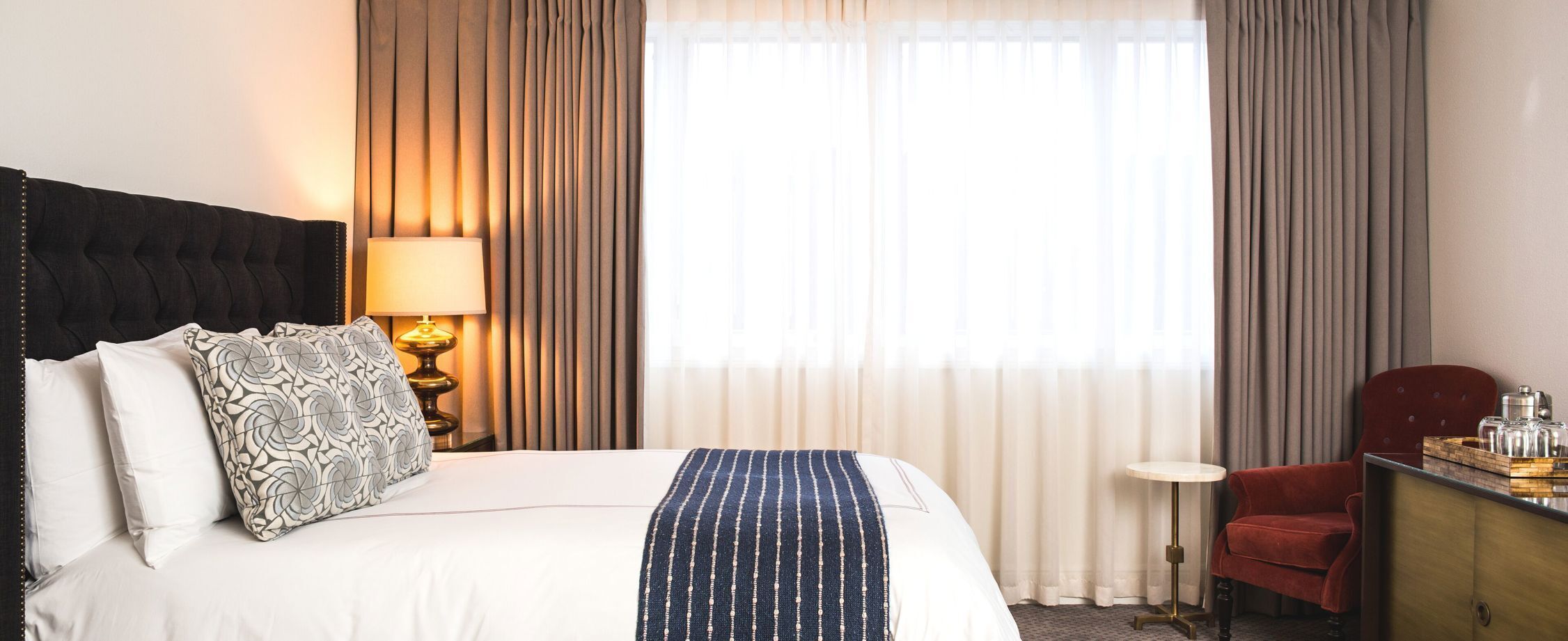 Egyptian cotton sheets, premium bedding, down comforters, in-room safe