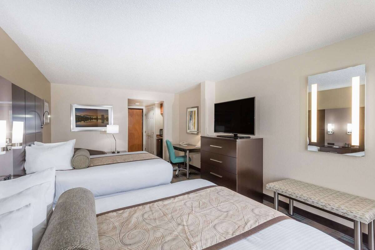 Pillow-top beds, in-room safe, desk, blackout curtains