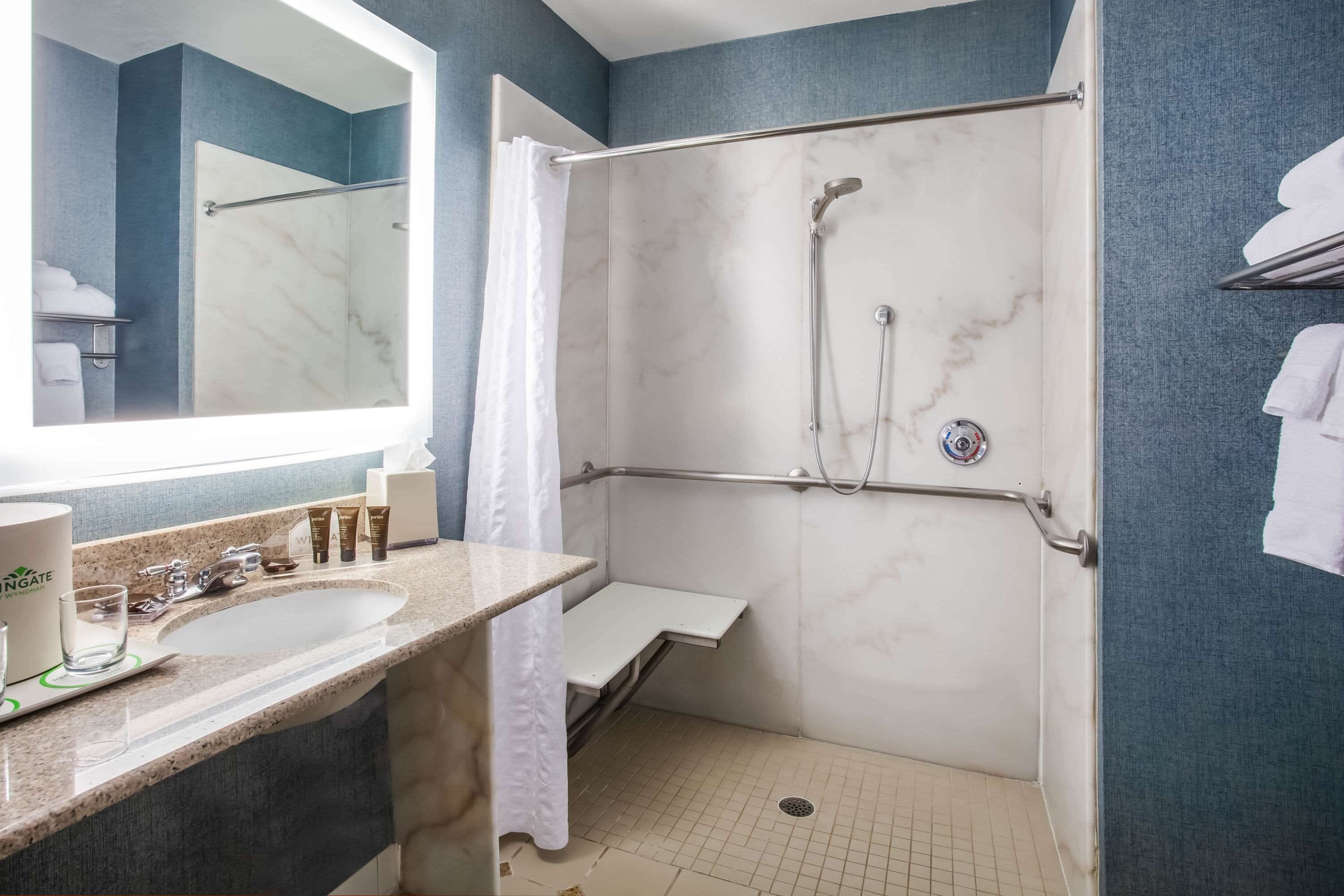 room, 1 king bed, accessible, non smoking (mobility,hearing,roll-in shower) | pillow-top beds, in-room safe, desk, blackout curtains