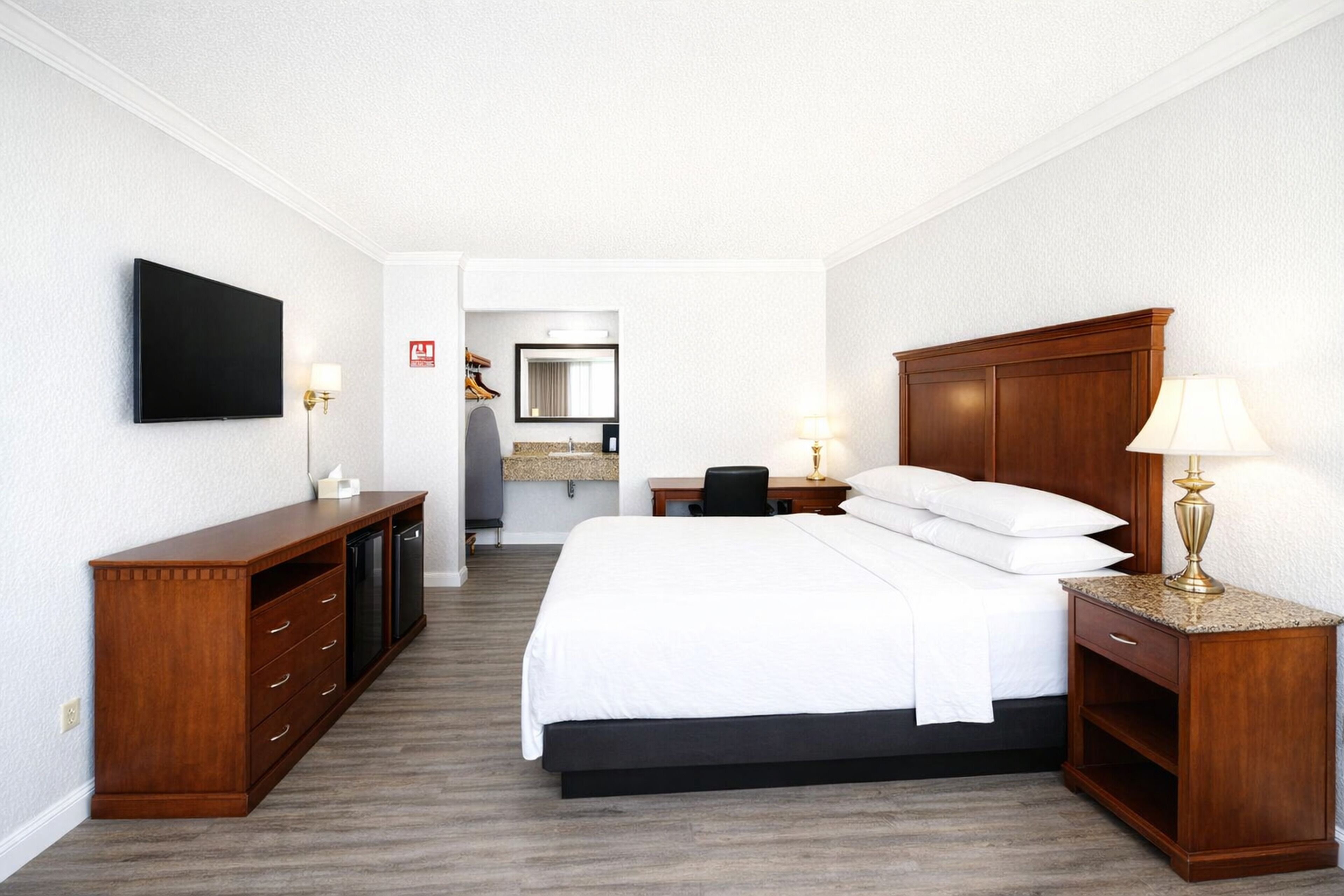 Desk, blackout drapes, iron/ironing board, free WiFi