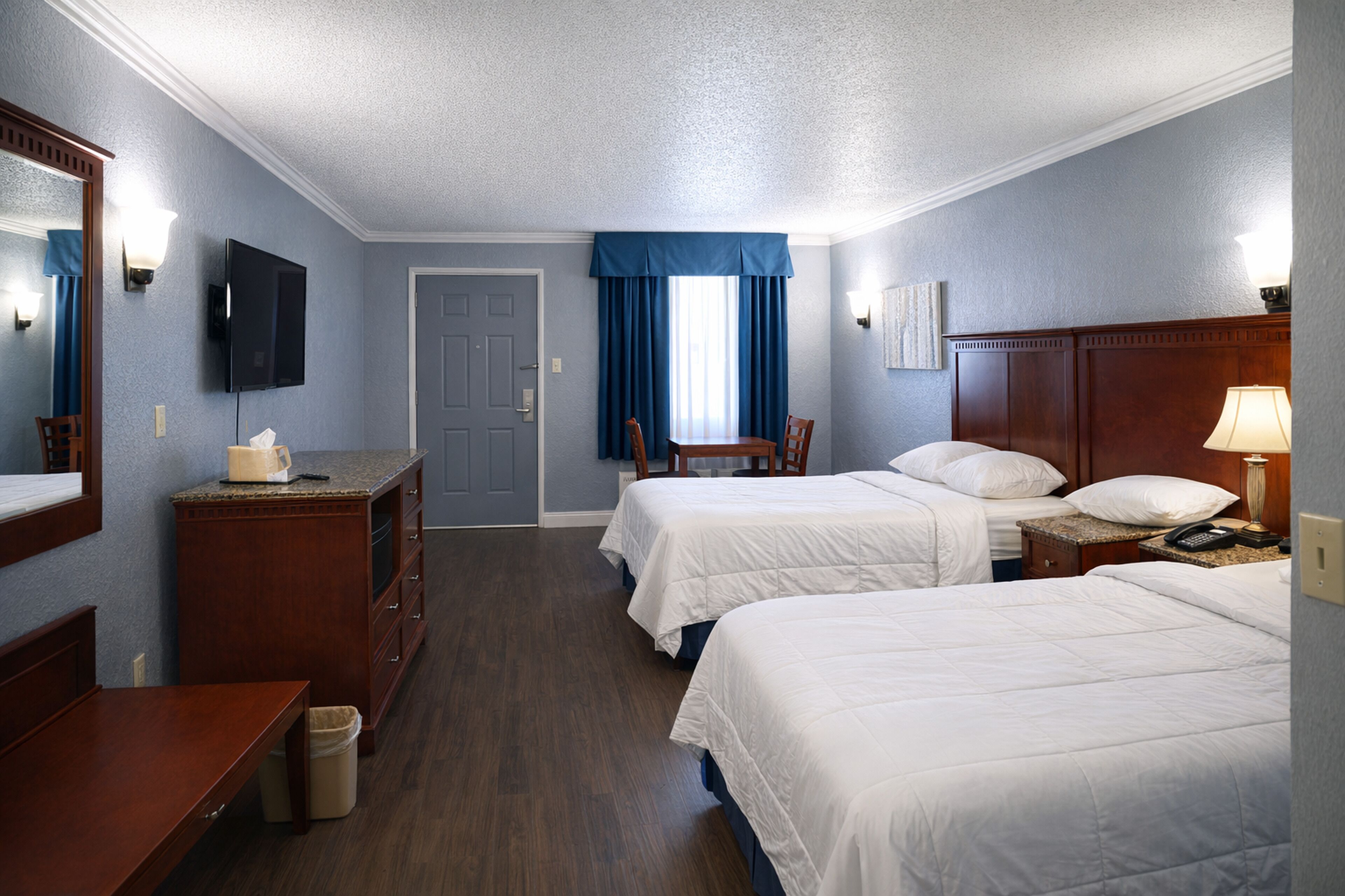 Double Room, 2 Double Beds, Non Smoking | Desk, blackout drapes, iron/ironing board, free WiFi