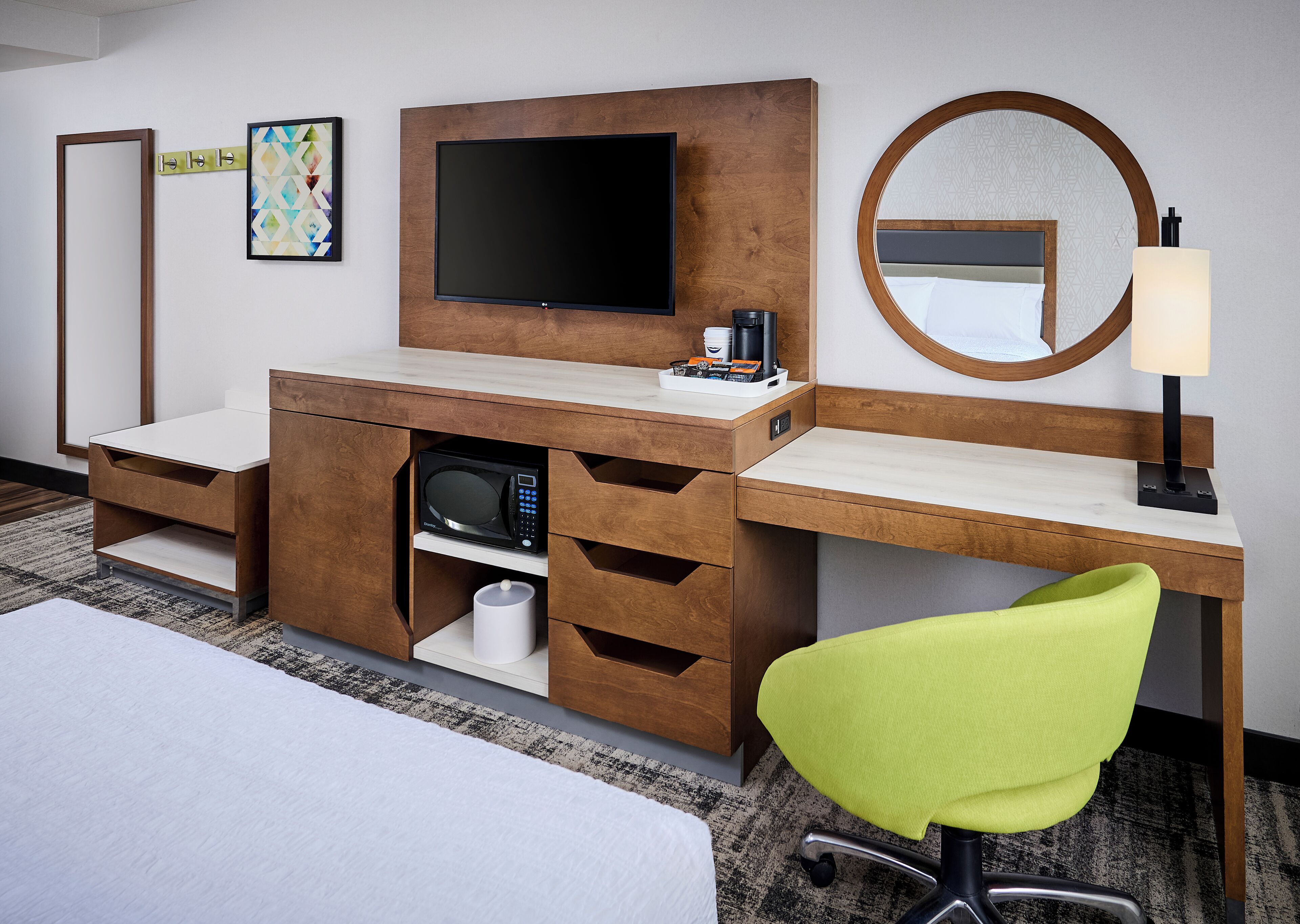 desk, blackout curtains, iron/ironing board, free wifi