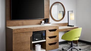 Desk, blackout curtains, iron/ironing board, free WiFi