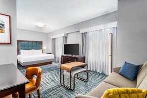 Studio Suite, 1 King Bed, Non Smoking | Living area | 50-inch TV with cable channels, Netflix, streaming services
