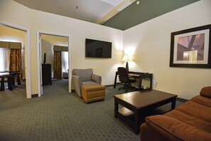Suite, 1 Bedroom | Down comforters, desk, laptop workspace, blackout drapes
