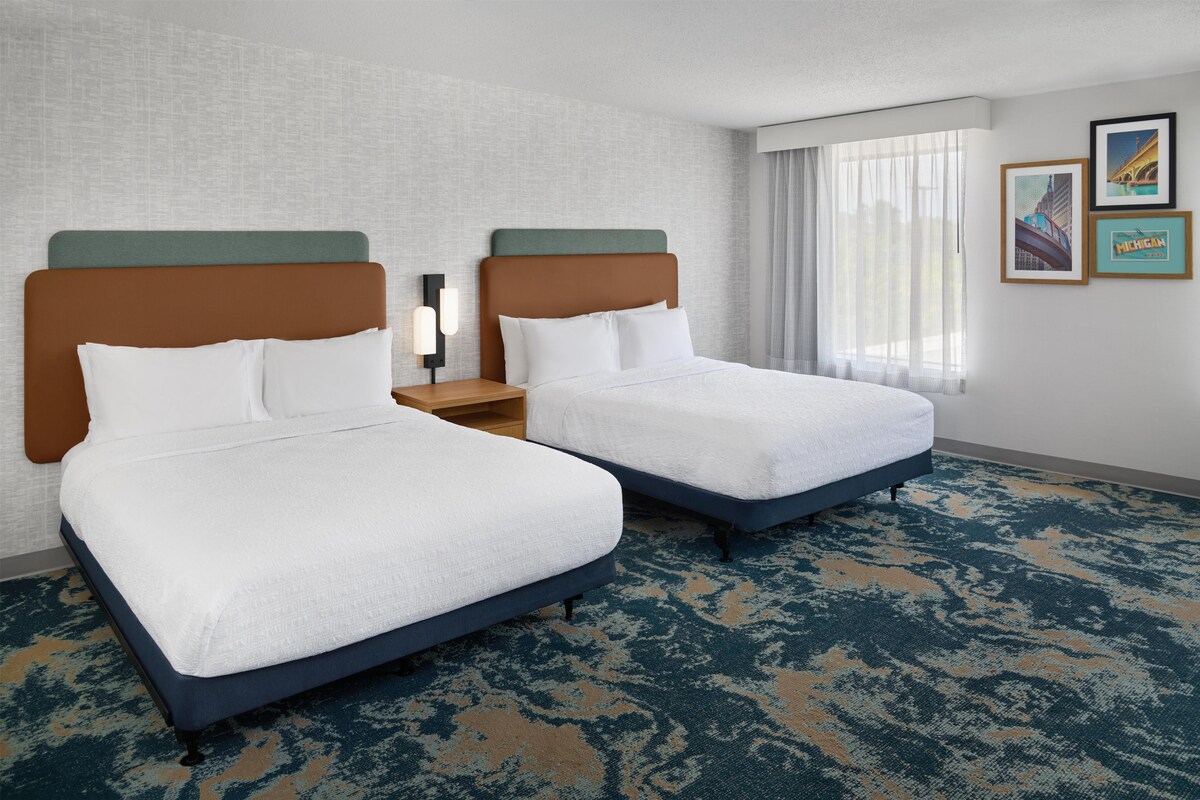 Studio, 2 Queen Beds, Accessible, Non Smoking | In-room safe, desk, blackout drapes, iron/ironing board