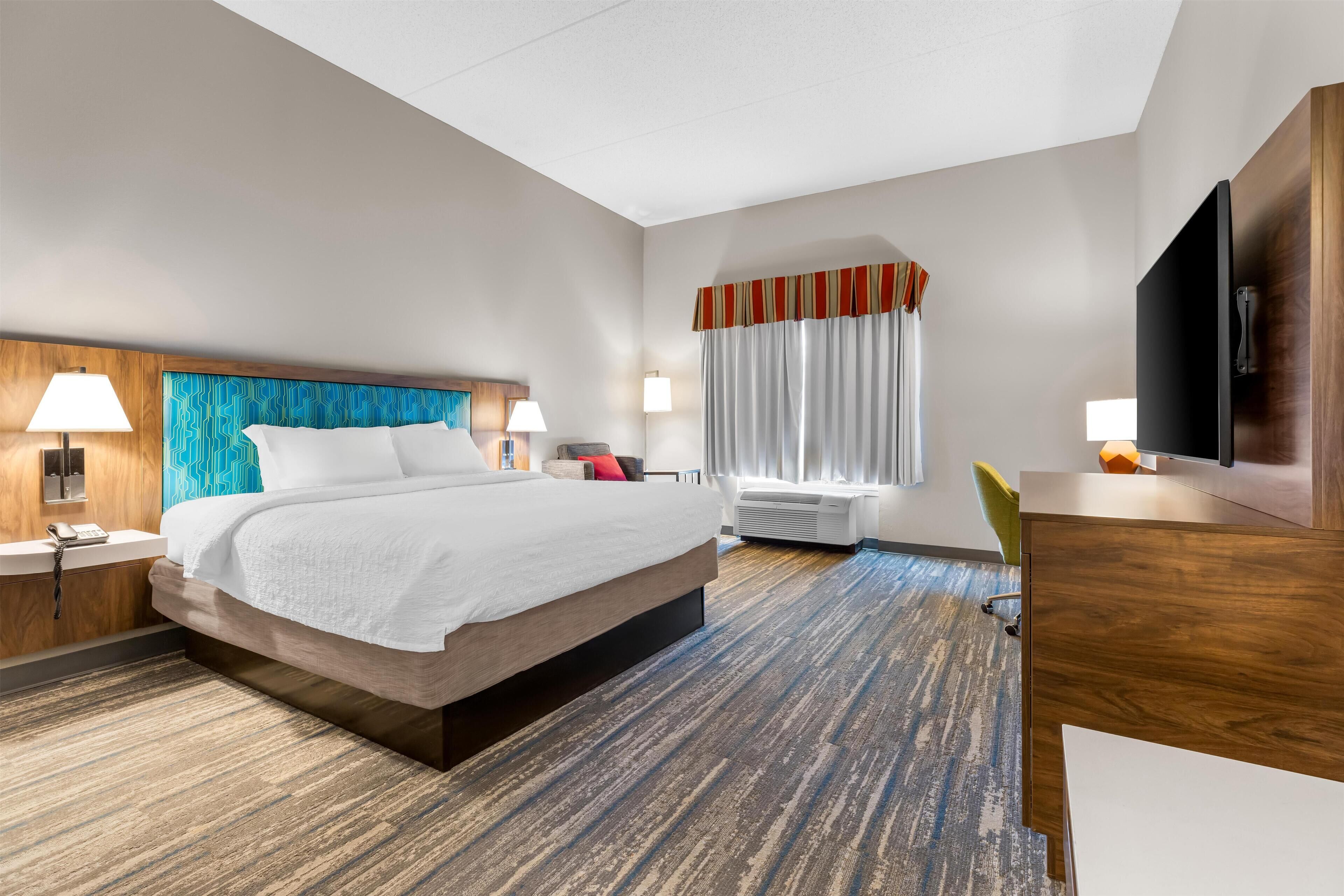 In-room safe, blackout curtains, iron/ironing board