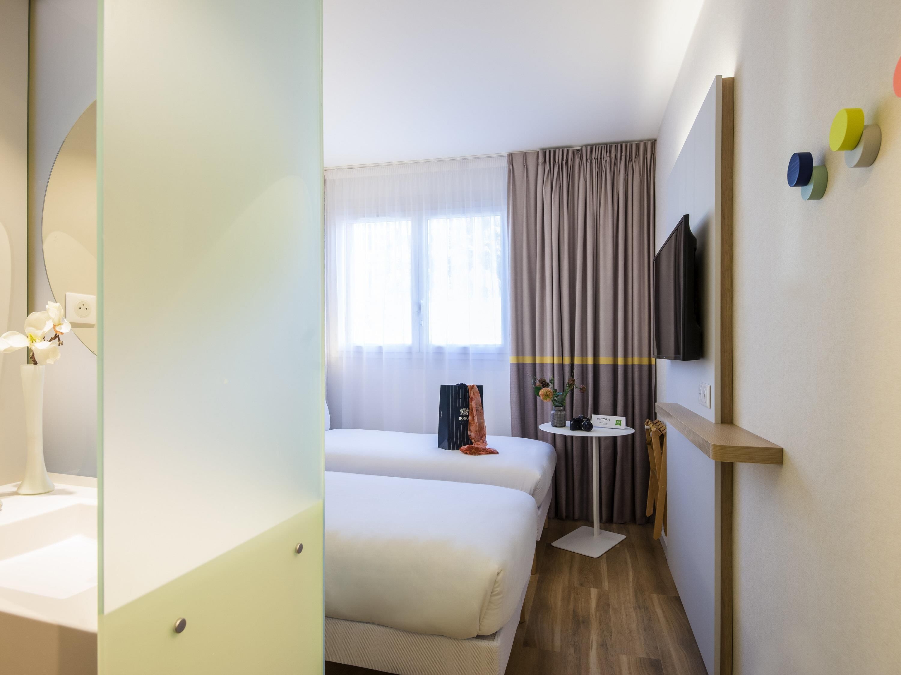 standard room, 2 single beds | in-room safe, desk, laptop workspace, blackout curtains