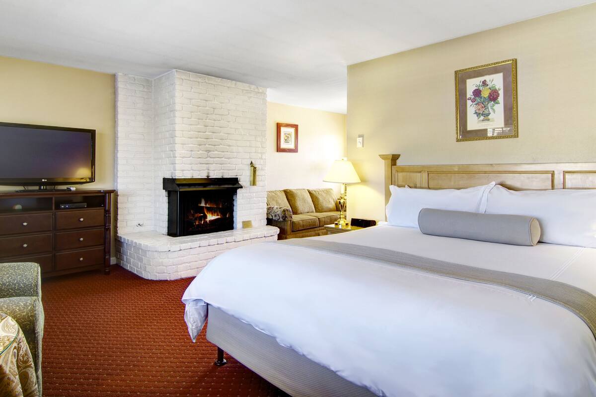 deluxe room, 1 king bed (non pet-friendly) | hypo-allergenic bedding, desk, iron/ironing board, free wifi