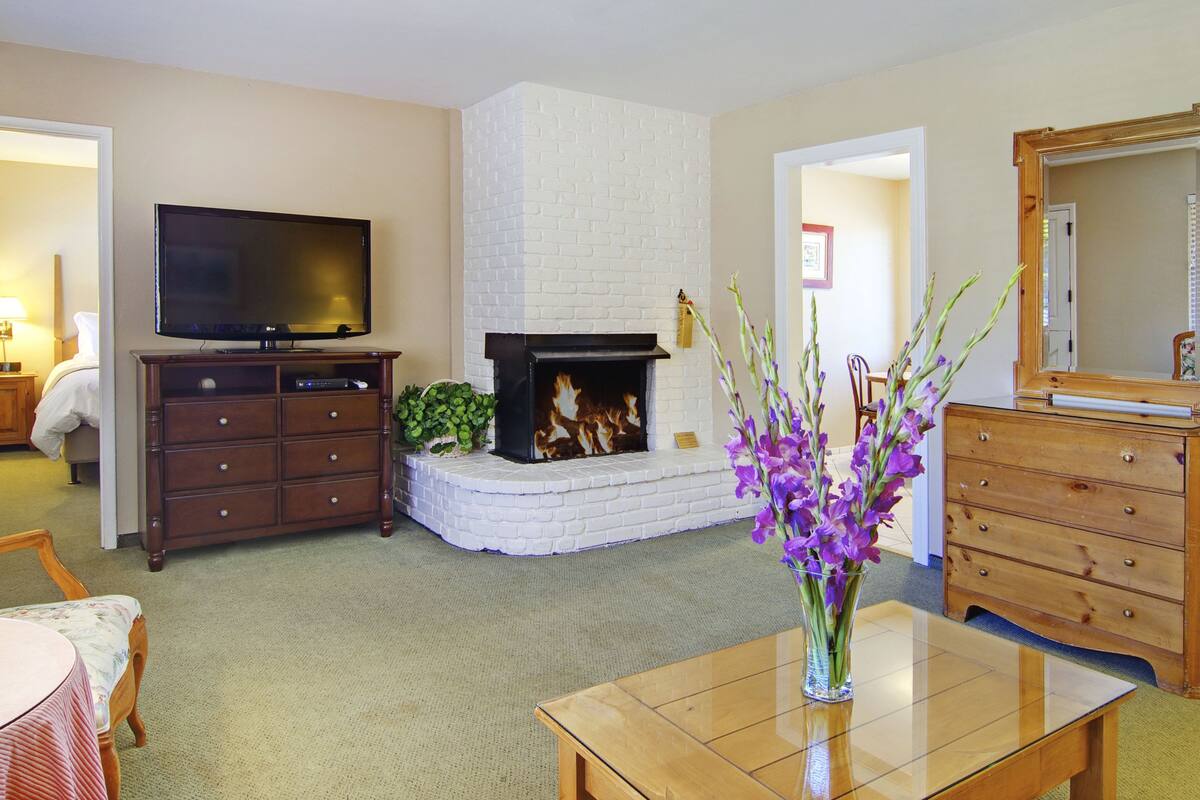 deluxe suite, 1 queen bed, kitchenette (non pet-friendly) | hypo-allergenic bedding, desk, iron/ironing board, free wifi