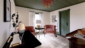 华丽套房, 1 张大床 | 起居区 | 32-英寸纯平电视 （配备有线频道）、电视