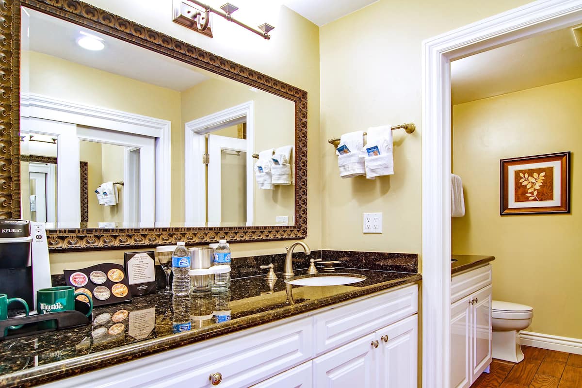 shower, hair dryer, bathrobes, towels