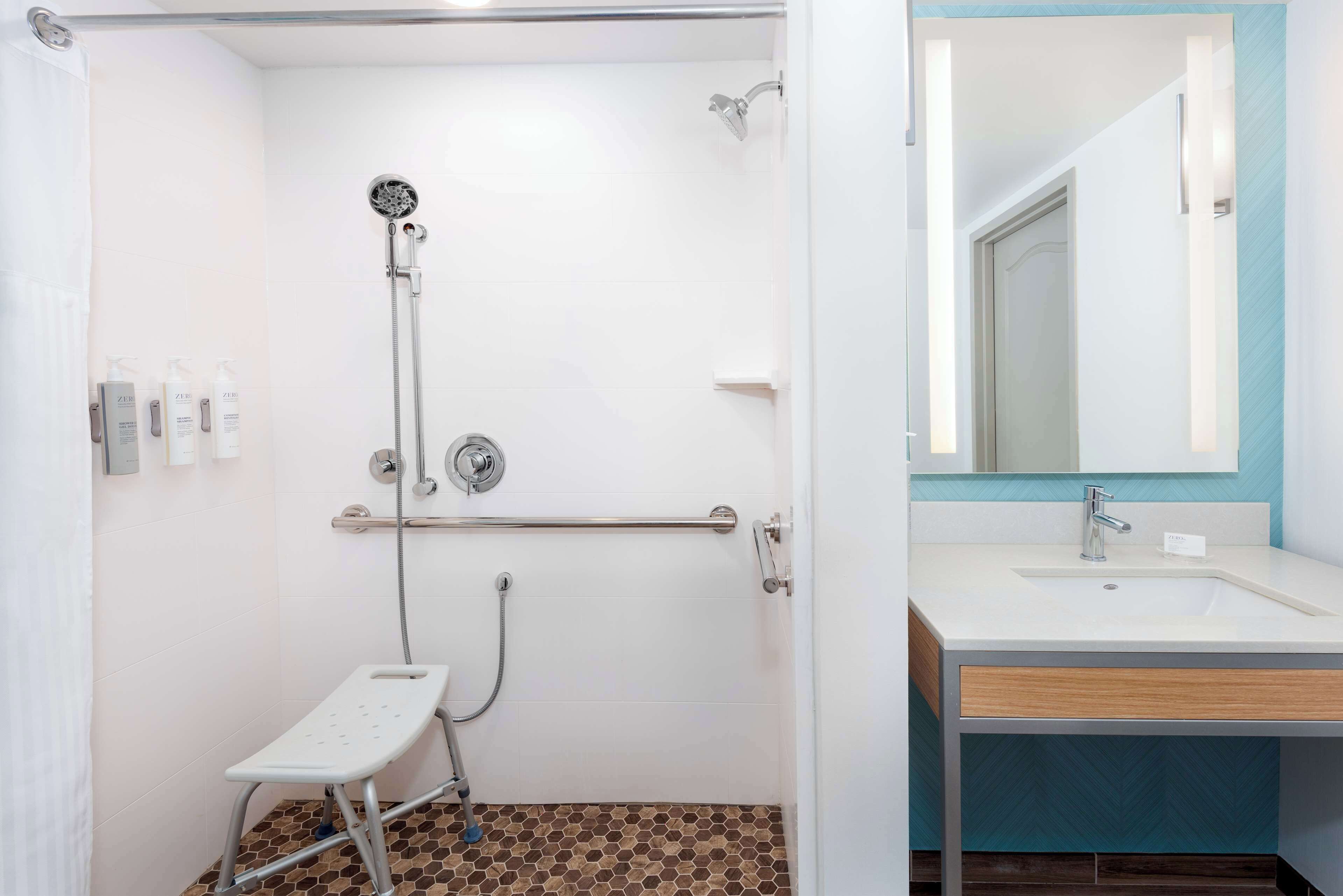 room, 2 queen beds, accessible (mobility & hearing, roll-in shower) | bathroom shower