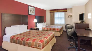 Room, 2 Double Beds, Non Smoking | Desk, blackout drapes, iron/ironing board, free cribs/infant beds