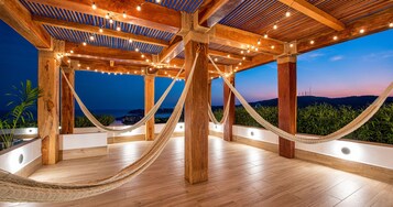 Outdoor banquet area