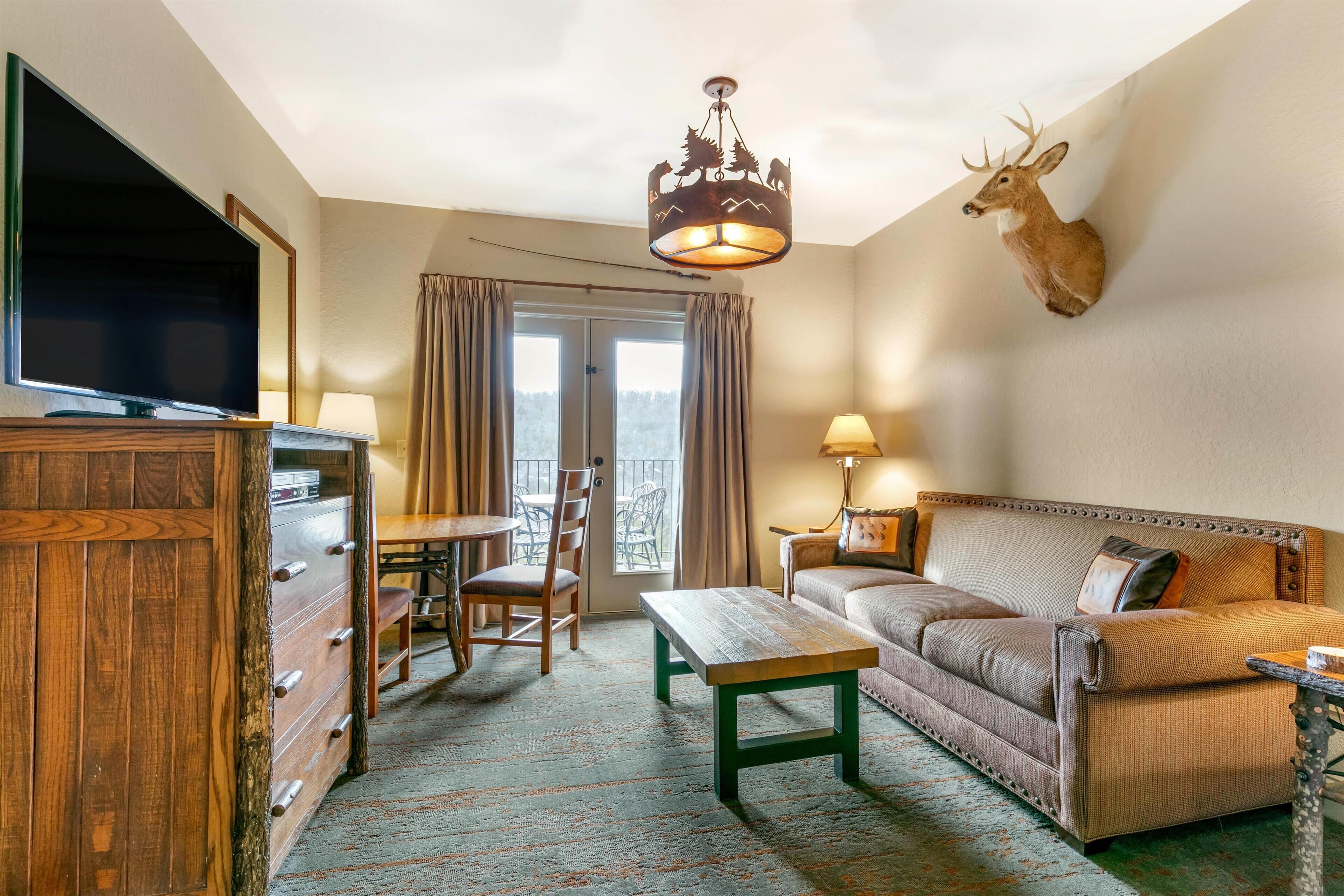 TV, DVD player, pay movies