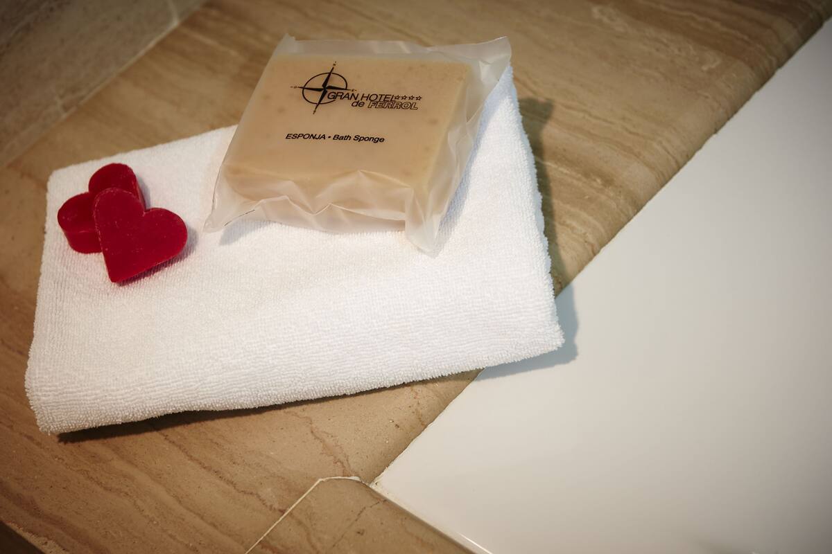 free toiletries, hair dryer, bidet, towels