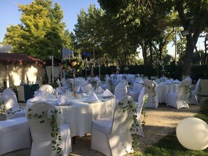 Outdoor banquet area