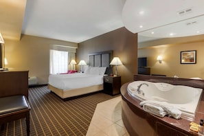 Suite, 1 King Bed, Non Smoking, Jetted Tub | Hypo-allergenic bedding, pillow-top beds, desk, blackout curtains