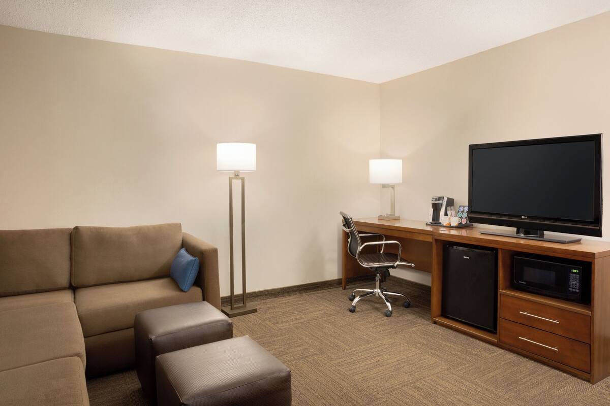 Suite, 2 Queen Beds, Sofa Bed | 1 bedroom, premium bedding, down comforters, desk